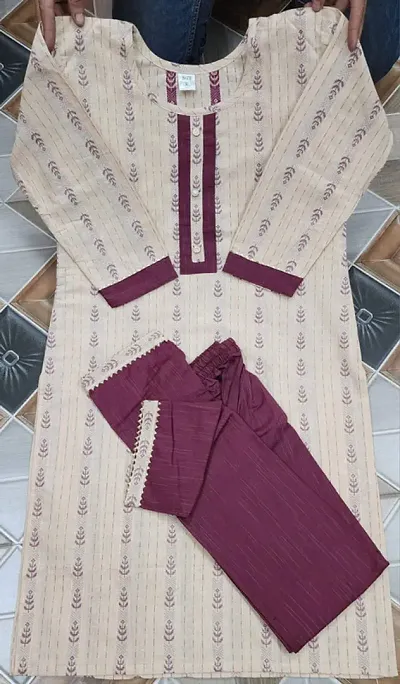 Trendy Cotton Kurta Bottom Set For Women