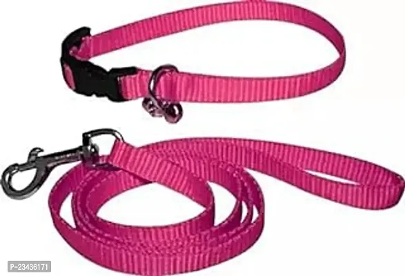 Dogs Leash And Collar Set With Bell 0.5 Inch WideRed For Medium Size Puppy, S And Rabbits-thumb0
