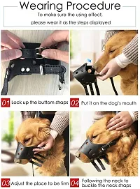 Pet Adjustable Dog Muzzle Anti Bite/Bark Allows To Drink Soft Synthetic Leather BrownMedium-thumb2