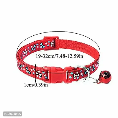 Bone Printed Collar 2Pcs, Adustable Best For Dogs Kitten And Rabbit Attached Bell 2Pc-thumb3