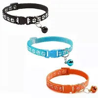 Pgjrinted Collar 3Pcs, Adustable Best For Dogs Kitten And Rabbit With Bell 2Pc Multicolor-thumb3