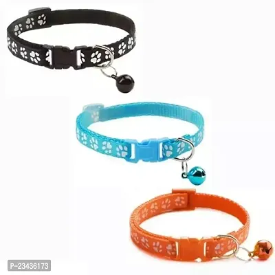 Pgjrinted Collar 3Pcs, Adustable Best For Dogs Kitten And Rabbit With Bell 2Pc Multicolor-thumb4