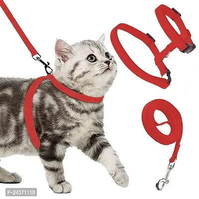 DOSAN Cat Harness Leash Nylon Set for Cat Rabbit Kitten and Small Pet Nylon Harness Strap Collar /Cat Training Leash Lead-thumb0