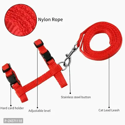 DOSAN Cat Harness Leash Nylon Set for Cat Rabbit Kitten and Small Pet Nylon Harness Strap Collar /Cat Training Leash Lead-thumb3