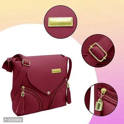 Stylish Purple Leather Solid Handbags For Women