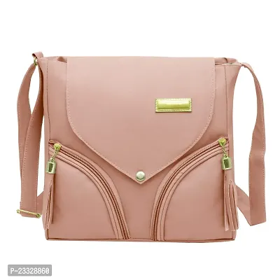 Stylish Nude Leather Solid Handbags For Women