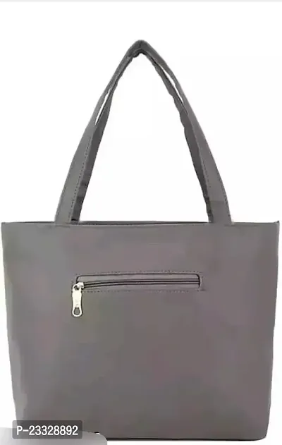 Stylish Grey Leather Solid Handbags For Women-thumb3