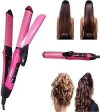 2 in 1 Essential Pink Combo Beauty Set Hair Straightener and Curler for Women Hair Straightener-thumb2