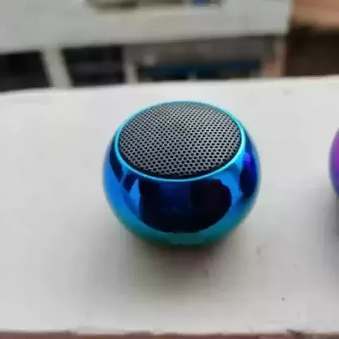 Mini Speaker Boost 4 Colorful Wireless Bluetooth Speaker Mini Electroplating Round Steel Speaker (Random from 4 Colour)