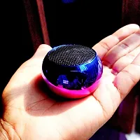 Mini Speaker Boost 4 Colorful Wireless Bluetooth Speaker Mini Electroplating Round Steel Speaker (Random from 4 Colour)-thumb1