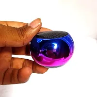 Mini Speaker  Colorful Wireless Bluetooth Speaker Mini Electroplating Round Steel Speaker (Random from 4 Colour)@-thumb1
