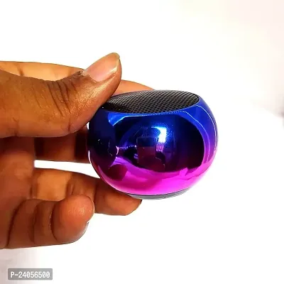 Mini Speaker  Colorful Wireless Bluetooth Speaker Mini Electroplating Round Steel Speaker (Random from 4 Colour)@-thumb2