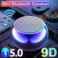 Mini Speaker  Colorful Wireless Bluetooth Speaker Mini Electroplating Round Steel Speaker (Random from 4 Colour)#-thumb4