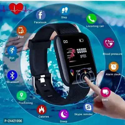 ID 116 New SMART WATCH 2023 latest version  Full Touch Screen Bluetooth Smartwatch with Body Temperature, Heart Rate  Oxygen Monitor Compatible with All 3G/4G/5G Android  iOS@-thumb0