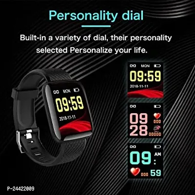 ID 116 New SMART WATCH 2023 latest version  Full Touch Screen Bluetooth Smartwatch with Body Temperature, Heart Rate  Oxygen Monitor Compatible with All 3G/4G/5G Android  iOS#-thumb5