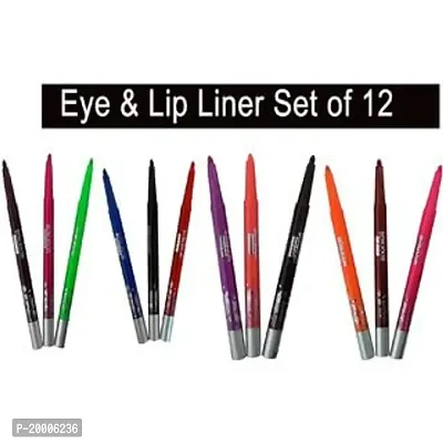 HUDA ZONE Waterproof Professional Lipliner For Girls,Multicolor Matte Finish Pack of 12-thumb2