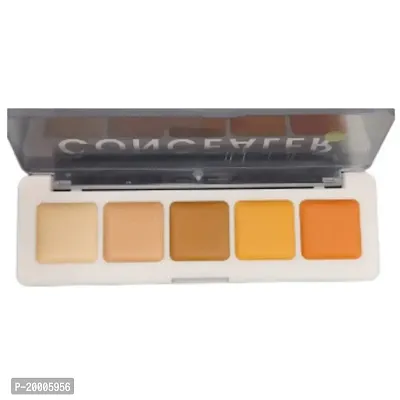 HUDA ZONE Color Correcting Concealer Palette 5 Cream Concealer Camouflage Makeup Palette Face Contouring Highlighter Pallet Conceals Dark Circles Blemishes and Redness (Concealer Palette Set-A)