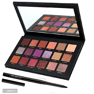 HUDA ZONE Desert Dusk Eyeshadow Palette (18 shades Multicolour) With Kajal In Black