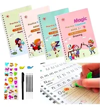 Magic Practice Copybook, Number Tracing Book For Preschoolers With Pen, Magic Calligraphy Copybook Set Practical Reusable Writing Tool Simple Hand Lettering  (Hardcover, Generic)-thumb3