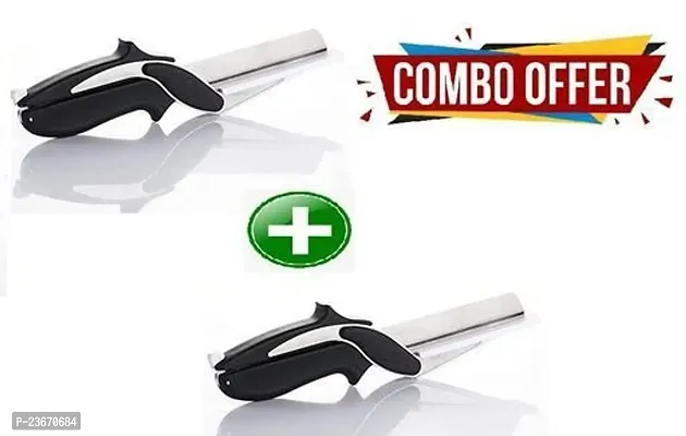 New Combo Plastic Clever Cutter And Cutter With Stainless Steel Blade (Pack of 2)