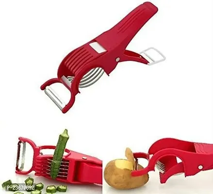 Plastic Peeler And Vegetable Cutter (Pack of 2)-thumb0