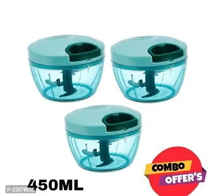 Combo XL 450ml Plastic Handy Dori Chopper with 3 Blades + Whisker Blade (Pack of 3)