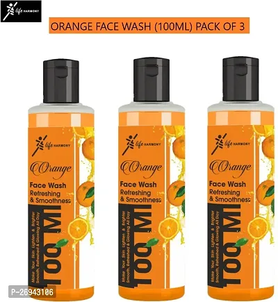 Life Harmony Orange Face wash 100 ML pack of 3 for All Skin Type