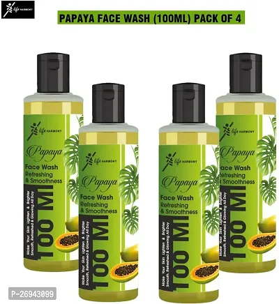 Life Harmony Papaya Face wash-100ML PACK OF 4 for All Skin Type