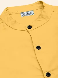 Reliable Yellow Cotton Blend Solid Long Sleeves Casual Shirts For Men-thumb3