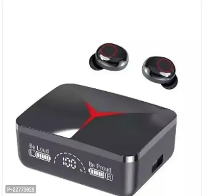 Stylish Black Bluetooth Wireless Earbuds with Charging Case-thumb0