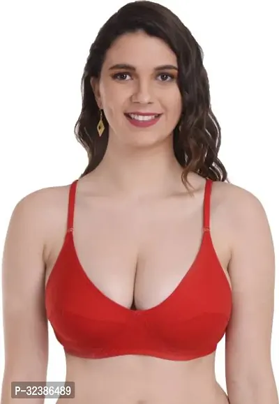 Stylish Maroon Linen Blend Solid Bra For women-thumb0