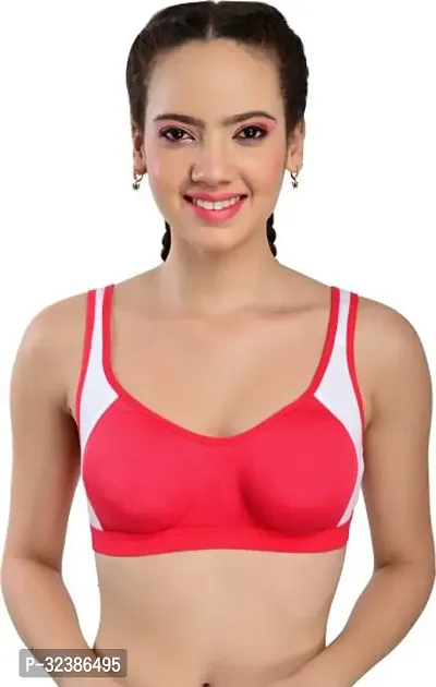 Stylish Red Linen Blend Solid Bra For women-thumb0