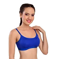 Stylish Multicoloured Cotton Blend Solid Sports Bras For Women Pack Of 3-thumb1