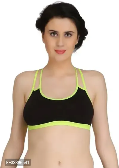 Stylish Black Linen Blend Solid Bra For women-thumb0