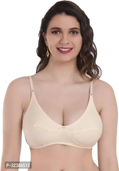 Stylish Beige Linen Blend Solid Bra For women-thumb0