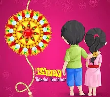 2 Pcs Rakhi,1 Pcs Lumba  2 Kids Rakhi Set for Brother Sister,Raksha Bandhan, Rakhi, Happy Raksha Bandhan Card, Kum Kum and Rice PinkC-2R_1L_2C-266-thumb1