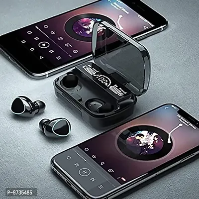 Headphones with Power Bank Bluetooth Headset  (Black, True Wireless)-thumb3