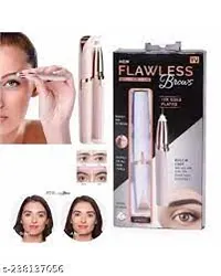 NEW Flawless Painless Electric Eyebrow Trimmer Compact Portable Epilator Electric Upper Lips Remover, Face, Lips, Nose Hair Removal Facial Hair Remover Trimmer, White-thumb1