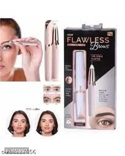 NEW Flawless Painless Electric Eyebrow Trimmer Compact Portable Epilator Electric Upper Lips Remover, Face, Lips, Nose Hair Removal Facial Hair Remover Trimmer, White-thumb2