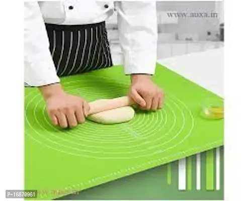 Silicon Fondant Rolling Mat or Silicone Baking Sheet Large with Measurements Stretchable for Kitchen Roti Chapati Cake Pad #4-thumb3