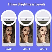 Selfie Ring Light, Rechargeable Portable Clip-On Selfie Fill Light With 36 Led For Smart Phone Photography, Camera Video, Girl Makes Up (White-B, 36Led) #-thumb1