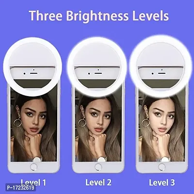 Selfie Ring Light, Rechargeable Portable Clip-On Selfie Fill Light With 36 Led For Smart Phone Photography, Camera Video, Girl Makes Up (White-B, 36Led) #-thumb2