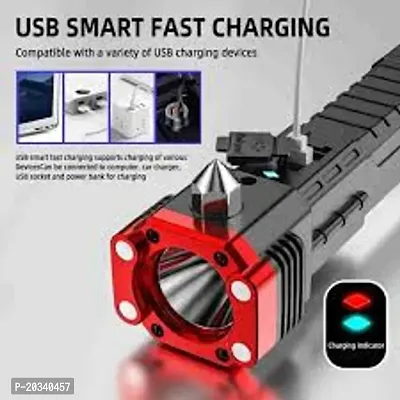 TORCH with emergency glass breaker tool, USB charging PACK OF 1-thumb3
