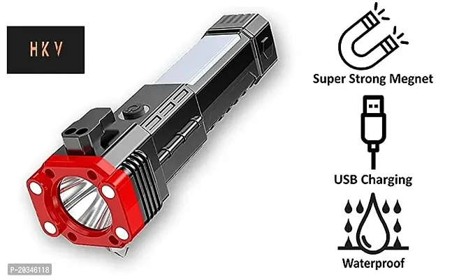 Torch LED Flashlight Long Distance Beam Range with Power Bank PACK OF 1-thumb4