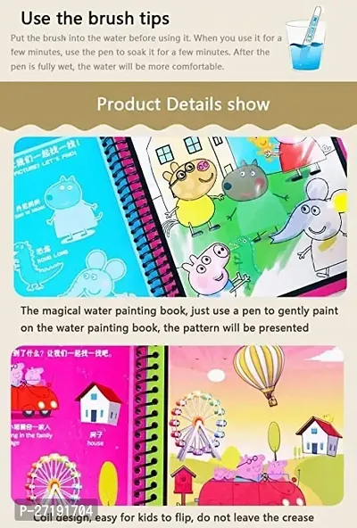 Water Quick Dry Book Water Coloring Book Doodle with Magic Pen Painting Board for Kids PACK OF 1-thumb3