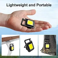 Keychain USB Recharging, 4 Lighting Modes, Carabiner Hook, Bottle Opener, Magnet Base| for Fishing Walking PACK OF 1-thumb2
