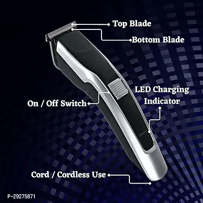 AT-538 Rechargeable Hair Beard Trimmer for Men Trendy Styler Trimmer Stainless Steel Sharp Blade Beard Shaver PACK OF 1-thumb2
