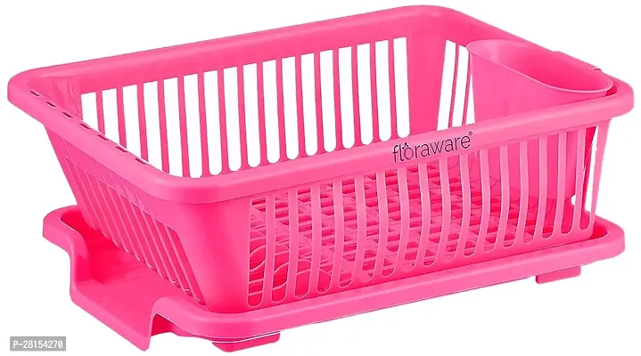 tvAt Pink Plastic Dish Drainer and Drying Rack for Kitchen-thumb2