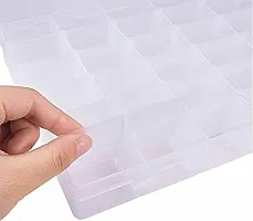 36 Grids Clear Plastic Storage Box with Adjustable 36 Grids Clear Plastic Storage Box Vanity Box  (White) (PACK OF 1)-thumb2