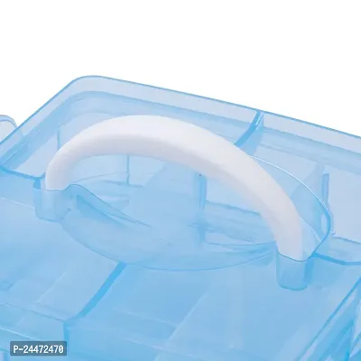 18 Grid 3 Layer Plastic Box Storage Organizer Use For Multipurpose(Blue)-thumb3